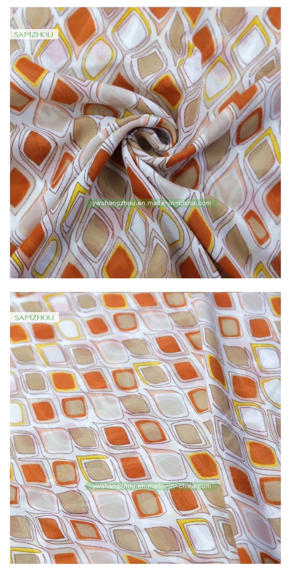 Simple Geometric Satin Printed Shawl Fashion Ladies Scarf with Tassel