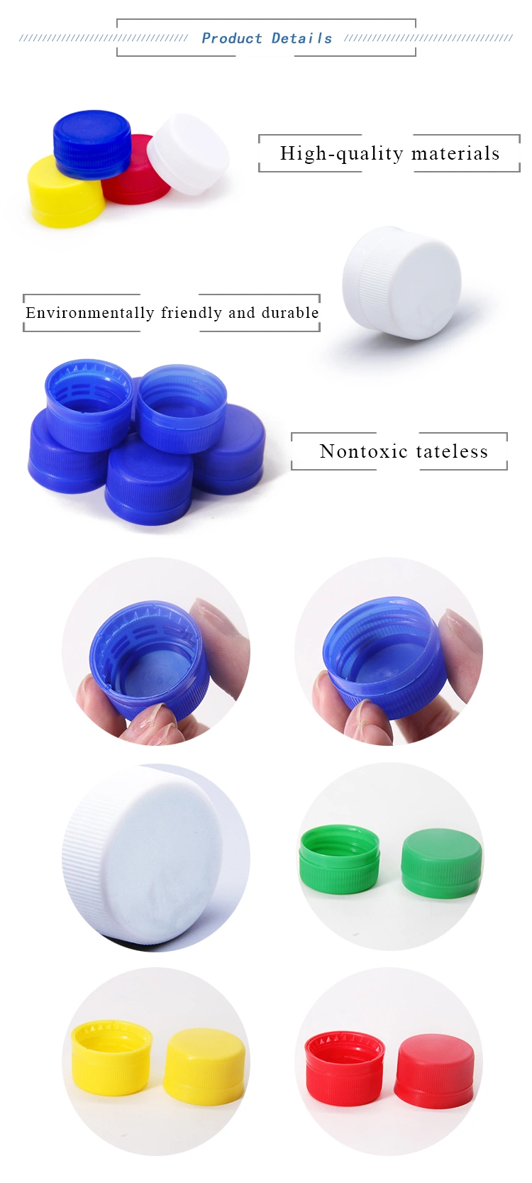 Personalized Custom New Material 30mm Pco1810 PE Plastic Bottle Caps