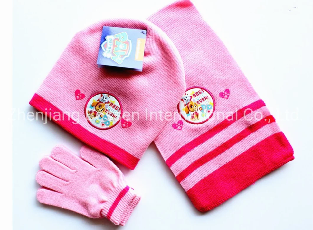China Hat Factory OEM Custom Design Fullover Rabbit Jacquard Children Winter Acrylic Warm Slouchy Beanie Hat