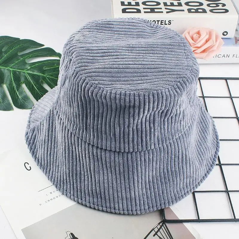 China Factory Custom Logo Wholesale Plain Blank Corduroy Bucket Hats