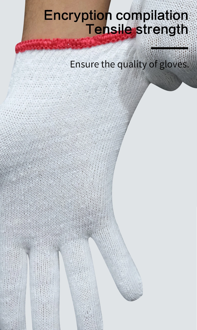 China Wholesale Price 7/10guage White Cotton Knitted Guante Safety Gloves for Construction/Industrial/Work/Working/Protective