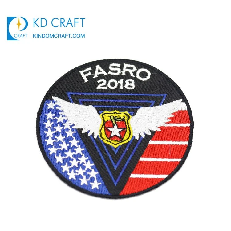 Badge Maker School Football Team Logo Stick on Cloth 3D Magnetic Fabric Hand Bullion Wire Blazer Pocket Embroidered Patch Custom Woven Badge