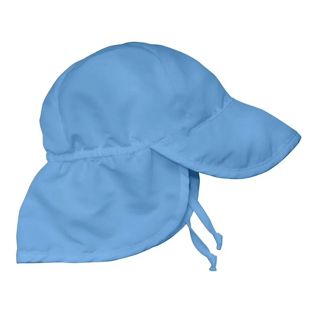 Wholesale 100% Polyester Fashion Adjustable Kid Beach Hat Neck Flap Sun Protection Swim Cap