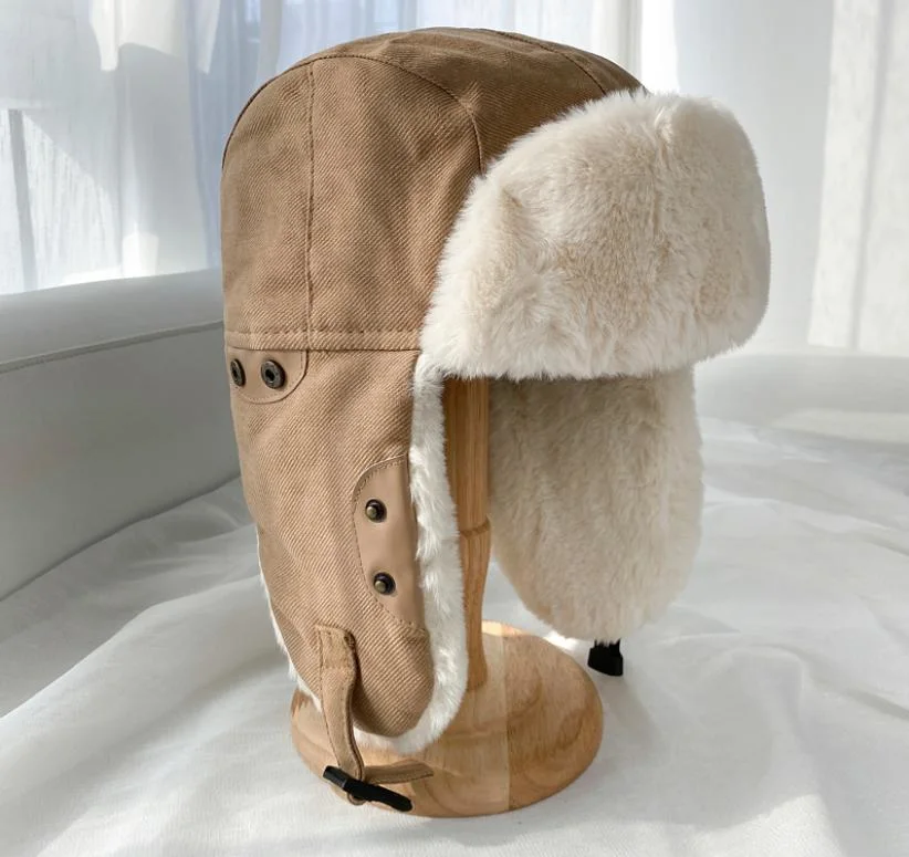 Warm Winte Bomber Trapper Faux Fur Hat Earflap Trapper Cap Custom Bomber Cap Hat