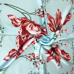 New Arrival Custom Women Digital Printing Pure Silk Scarf 70*70 Cm Hair Square Scarves for Ladies