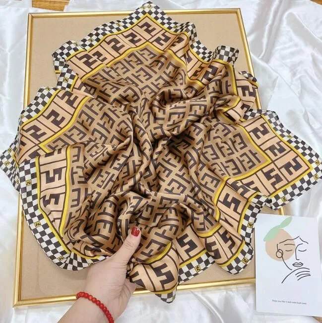 Silk Scarves Printing Service Designer Women Square Custom Silk Scarf with Logo