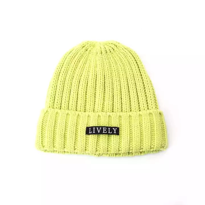 Top Quality Custom Embroidery Logo Rib Winter Kit Hats Outdoor Warm Customize Beanies Hats