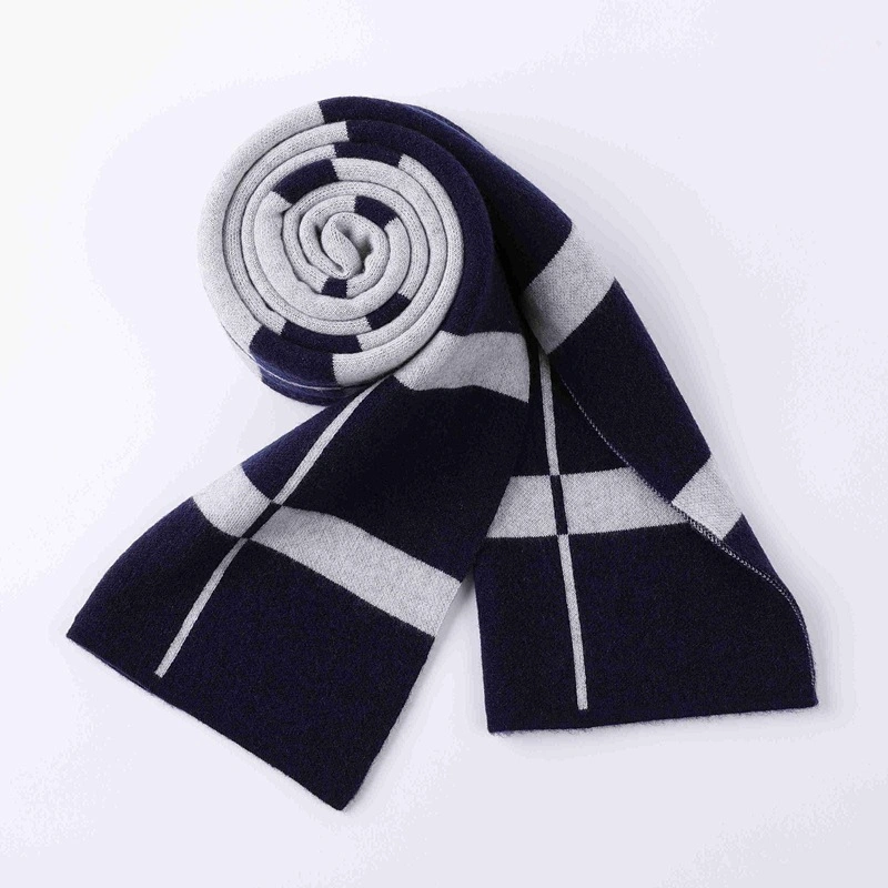 Softy Long Men Knitted Winter Simple Warm Cashmere Feeling Blended Fabrics Scarf