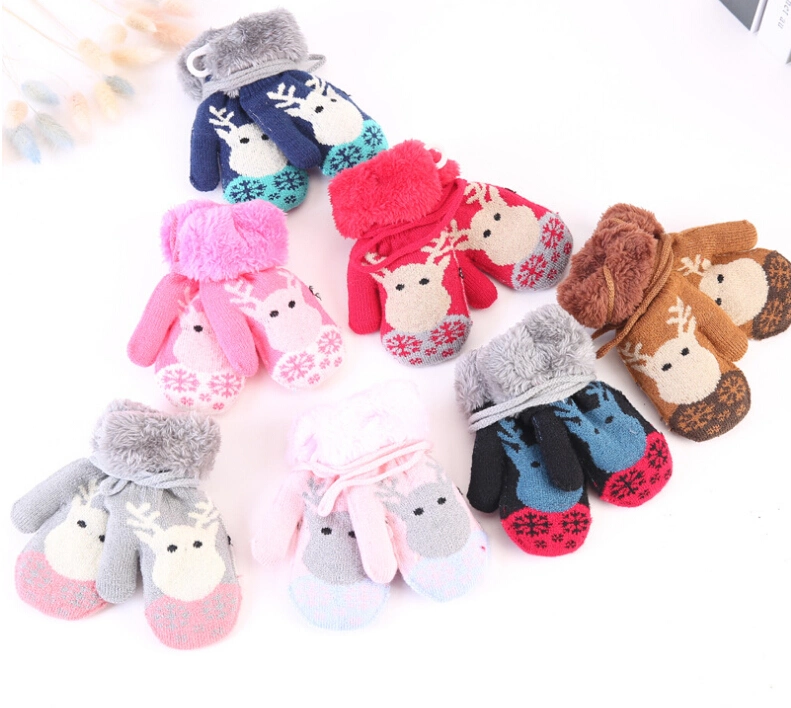 Toddler Magic Stretch Mittens Little Girls Soft Knit Mitten Baby Boys Winter Knitted Gloves