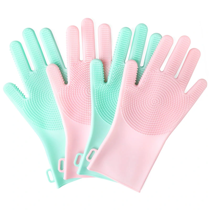 Silicone Gloves Scrubbed, Dish Scrubbing Glove, Magic Silicone Cleaning Gloves