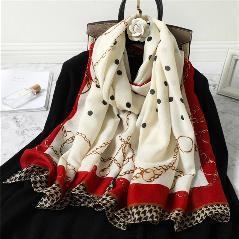 Women Scarf Fashion Plaid Print Cotton Hijabs Scarves