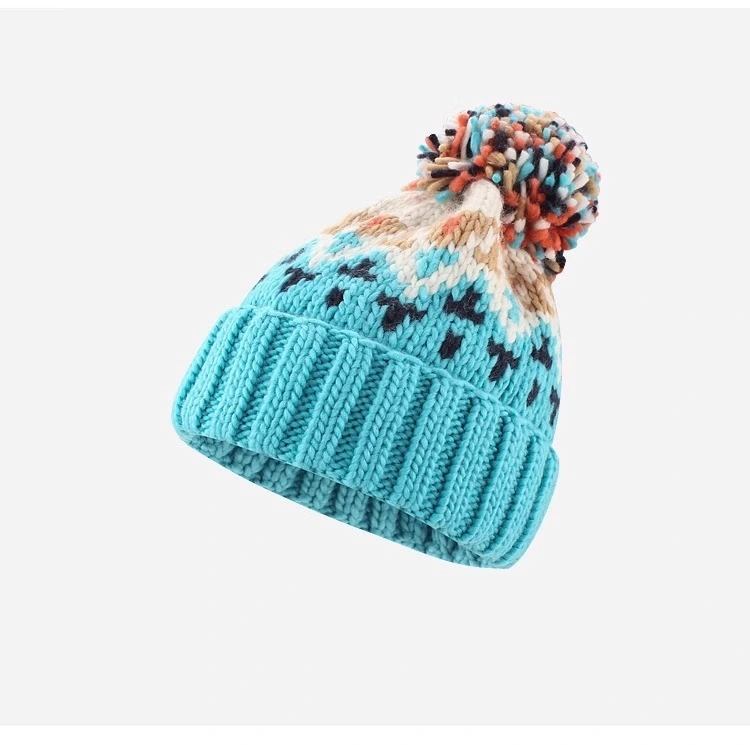 High Quality Fashion Winter Acrylic Knitted POM-POM Beanie Hat