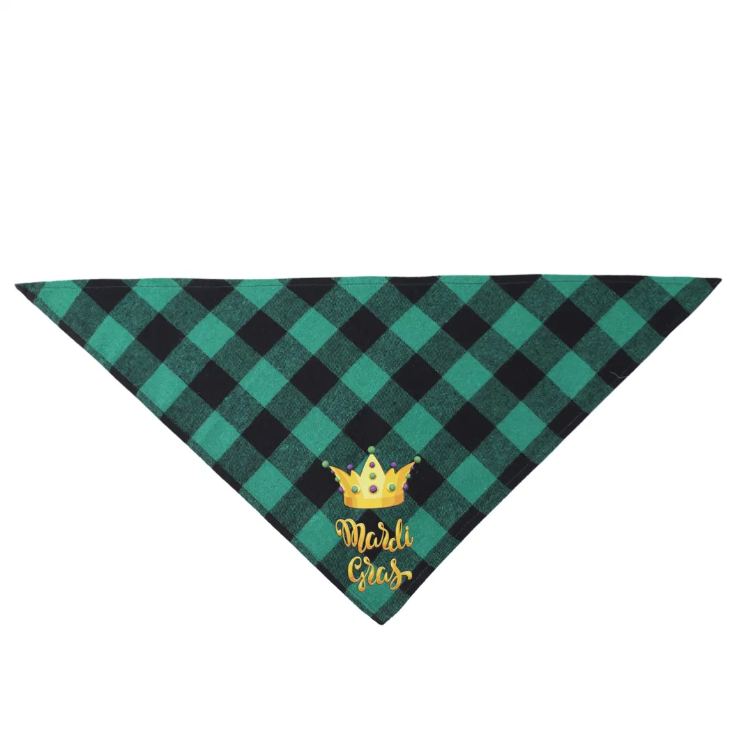 Mardi Gras Printed Bandanas for Pet Dog Cotton Triangle Handkerchi for Dog Pets