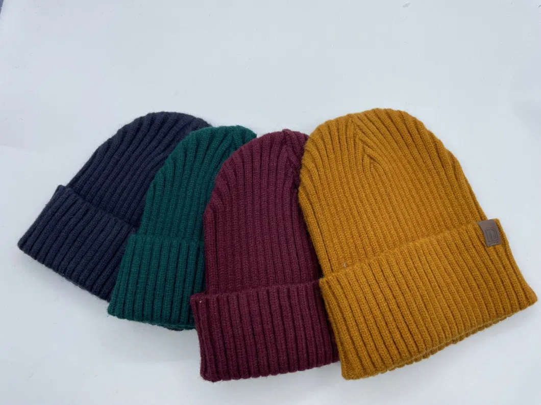 Four Different Color Spandex Covering Yarns Knitted Boys Winter Hats