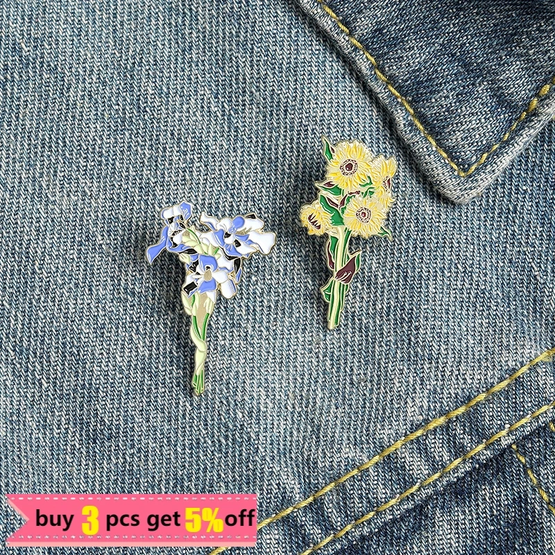 Flower Suits Series Enamel Cherry Blossom Sakura Brooches Bag Lapel Pin Badge