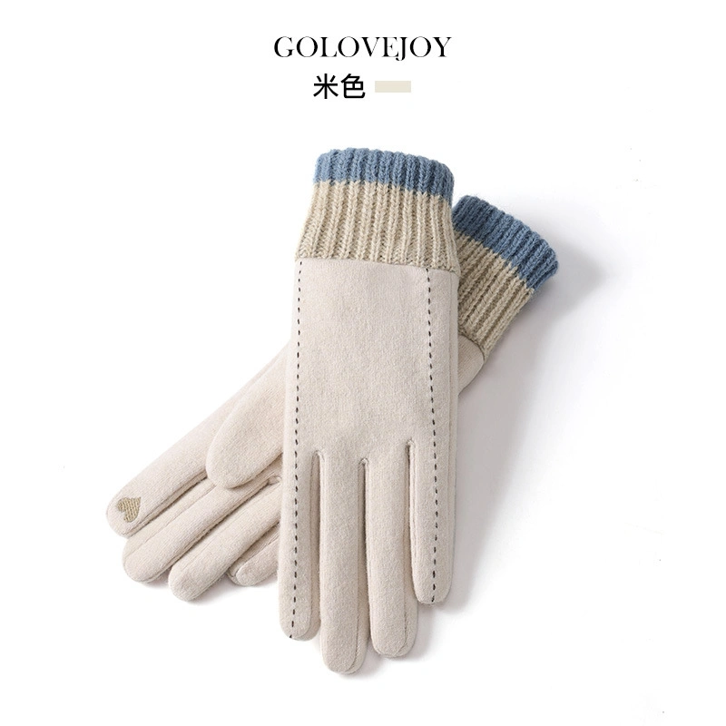 Women&prime;s Wool New Winter Cycling Warm and Fleece Shell Touch Screen Gloves