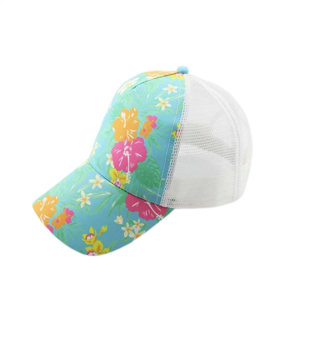 Wholesale Trucker Cap with Sublimation Printing Polyester 5 Panel Baseball Cap with Mesh Fashion Promotion Hat