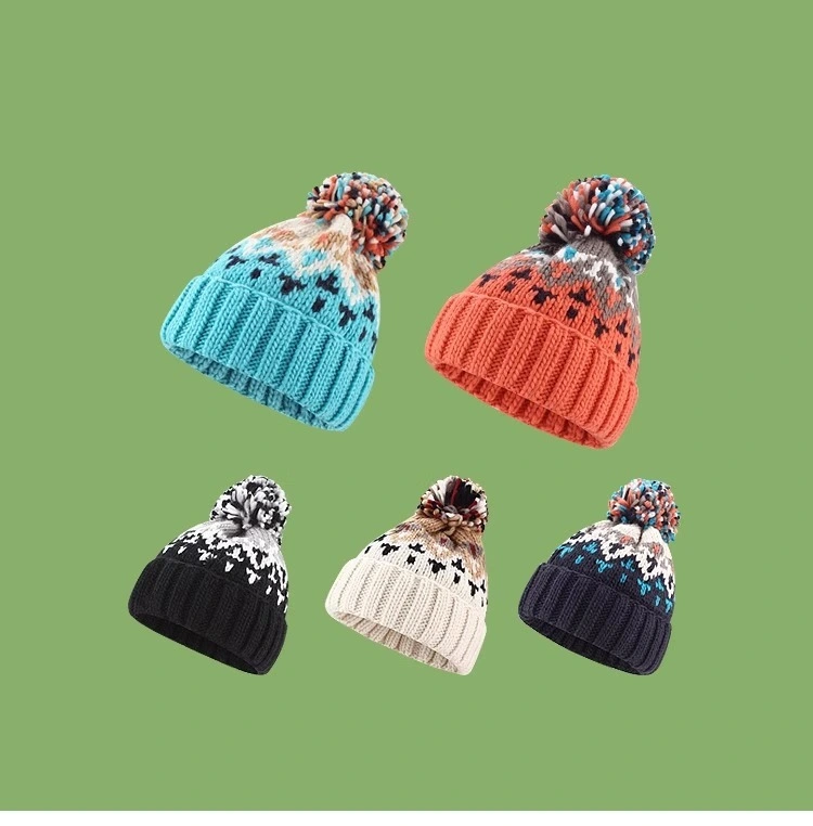 High Quality Fashion Winter Acrylic Knitted POM-POM Beanie Hat