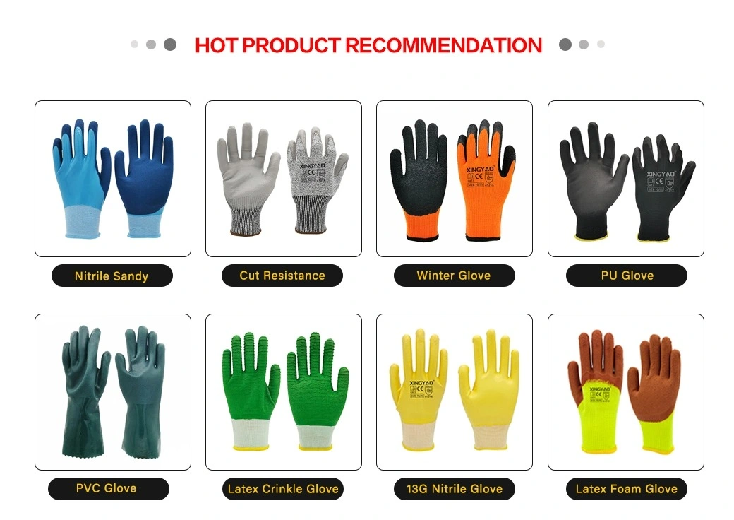 MOQ 600pairs Acrylic Terry Latex Sandy Double Coated Waterproof Safety Work / Working Soft Labour Protective Industrial Warm Hand Glove