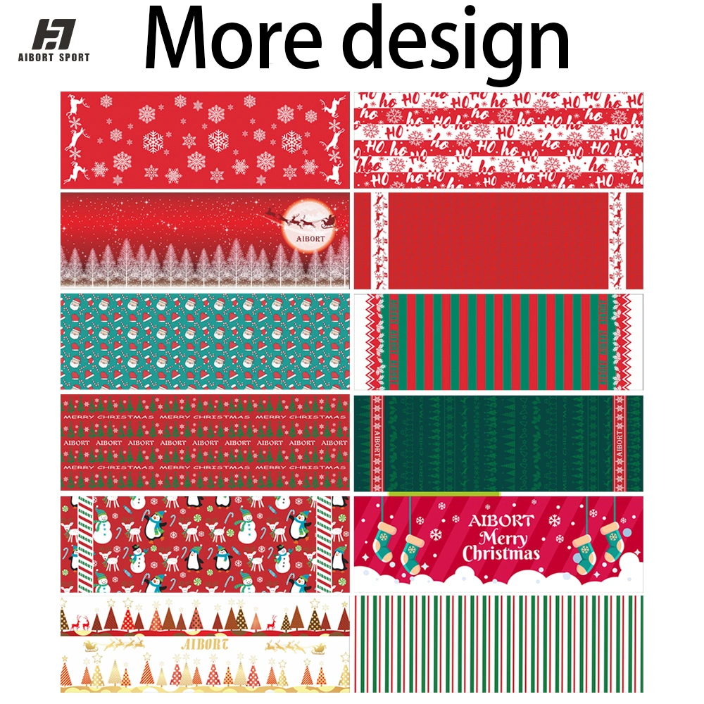 Brightly Design Printing Christmas Silk Scarf Customized Handbags Decoration Tie Small Twill Satin Square Silk Scarves Ladies