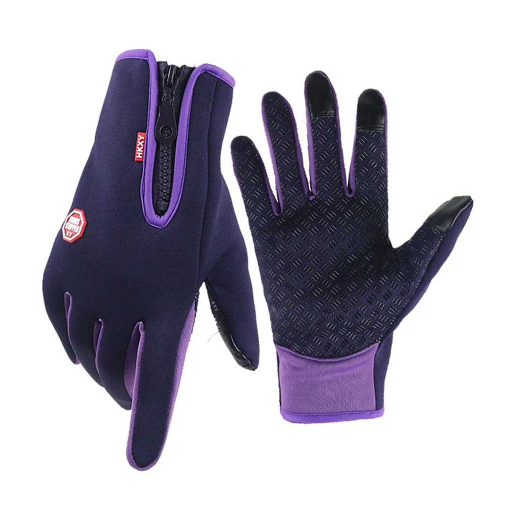 Full Finger Gloves for Running Hiking Climbing Skiing Outdoor Sports Winter Gloves Finger Touch Gloves with Zipper