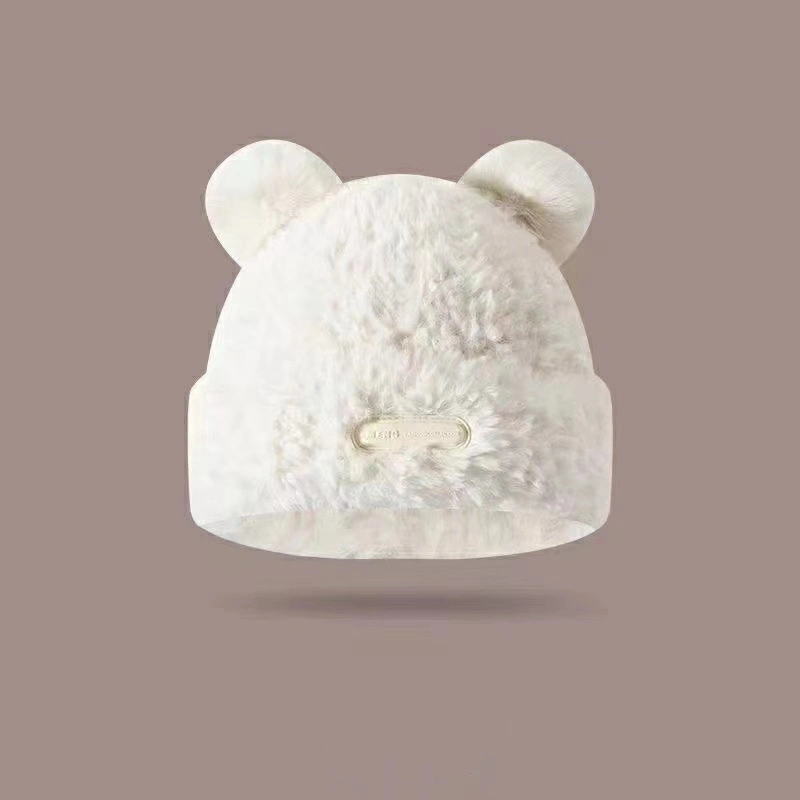 2023 Fashion Winter Warm Hats Women&prime;s Knitting Cute Bear Custom Adult Beanie with Ears