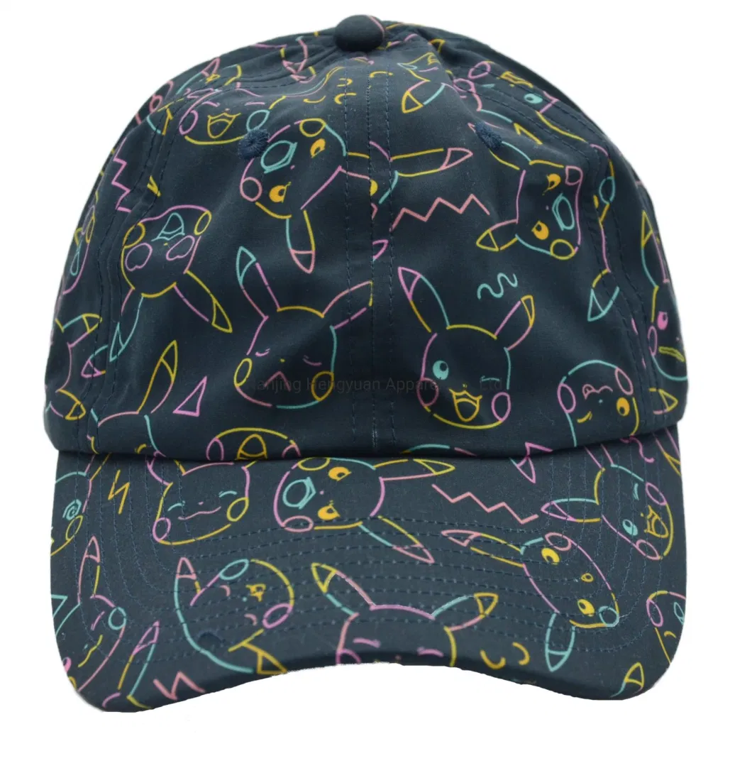 Kids Baseball Cap in 100% Polyester Transfer Cartoon Printing Fabric