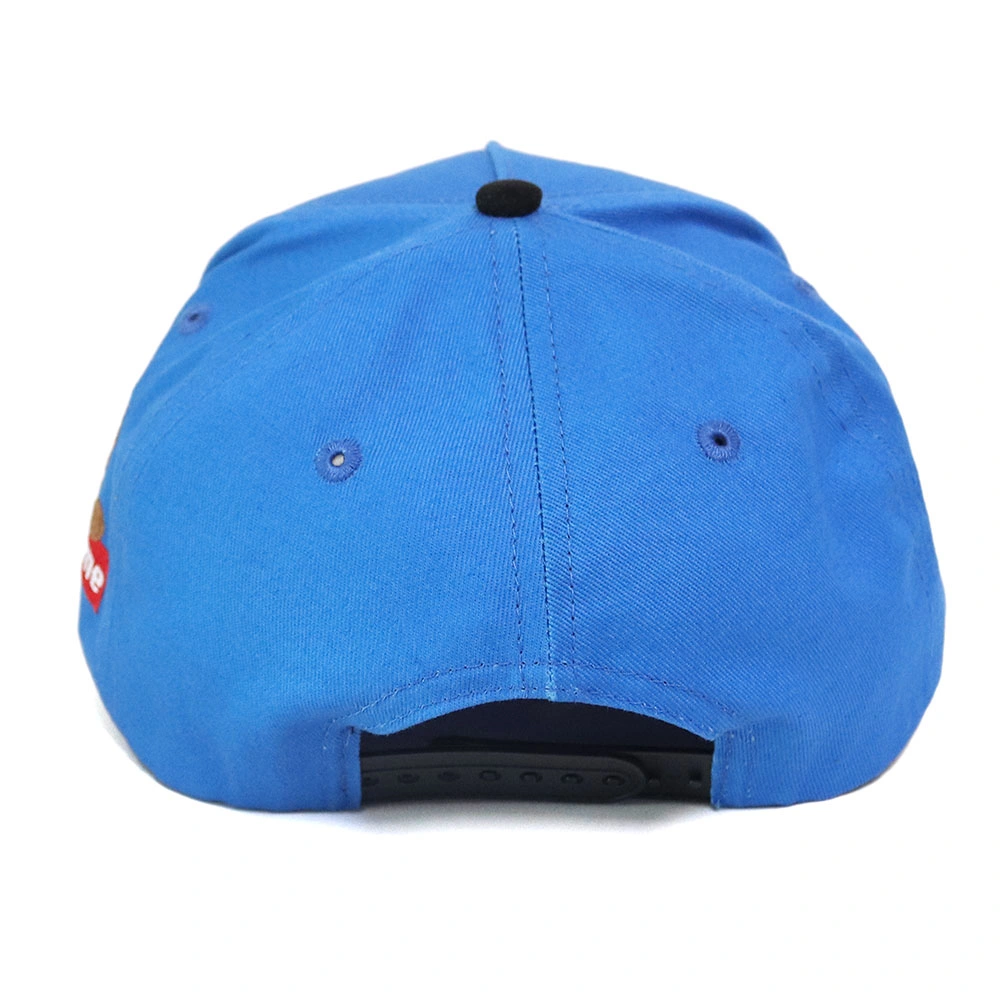 Personalized Comfortable Blue Baseball Cap with 3D Embroidery Made of Pure Cotton Fabric