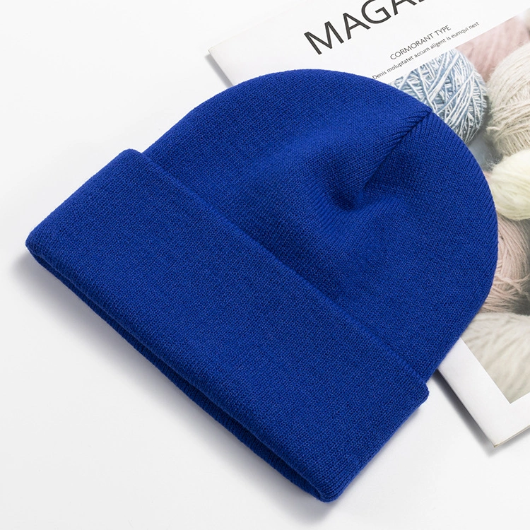 Custom Brand Label Merino Acrylic Knitted Winter Beanie Hat
