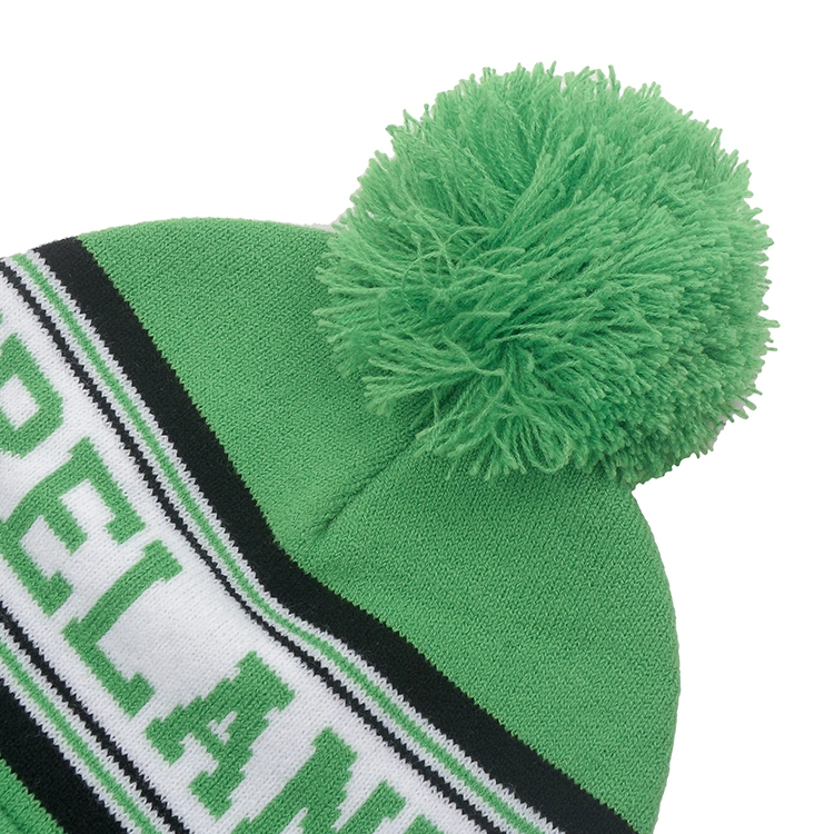 St. Patrick&prime;s Day St Fashion Embroidery Jacquard Logo Acrylic Knit Beanie Hat Cap