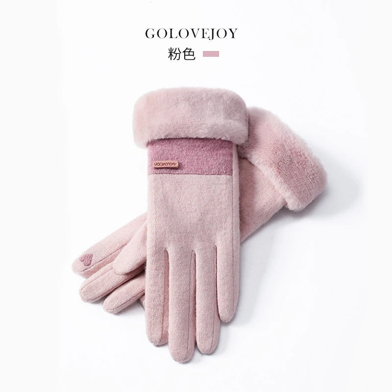 Women&prime;s Wool New Winter Cycling Warm and Fleece Shell Touch Screen Gloves