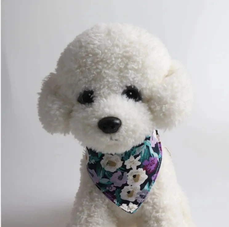 Flowers Pattern Pet Bandanas Saliva Towel Dog Triangle Scarf