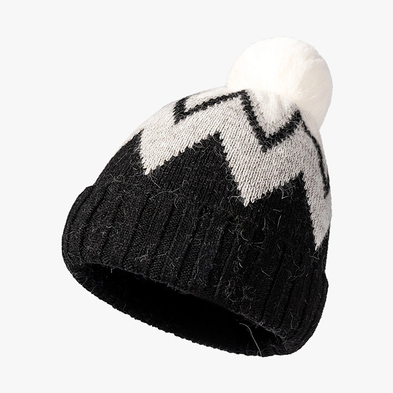 New Style Autumn and Winter Mohair Blended Knitted Cap Outdoor Thickened Warm Knitted Hat Men and Women
