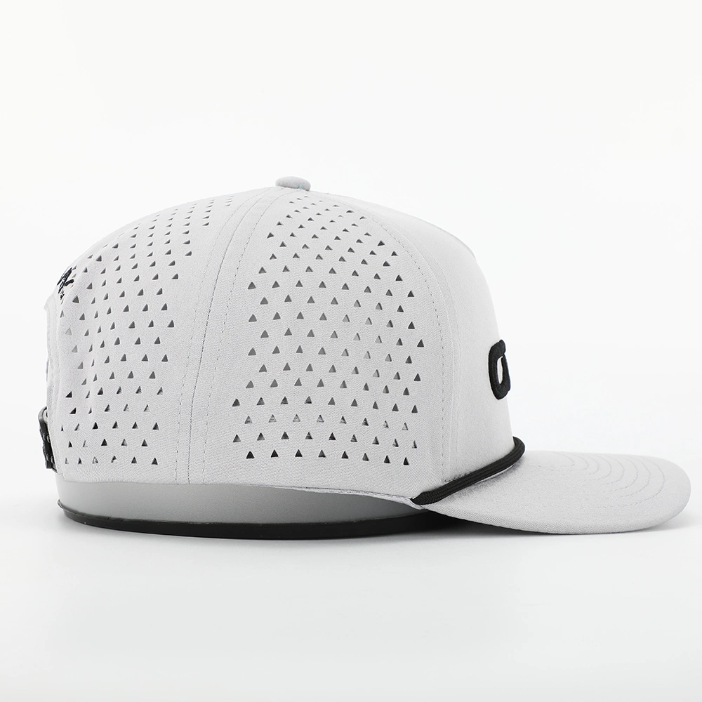 5 Panel 100% Polyester Laser Cut Hole Waterproof Golf Baseball Gorras Sports Cap Rope Hat