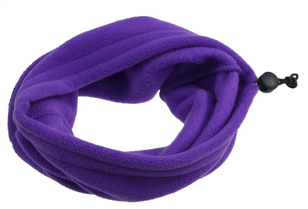 BSCI Two-in-One Purple Polar Fleece Winter Neck Scarf Beanie Hat