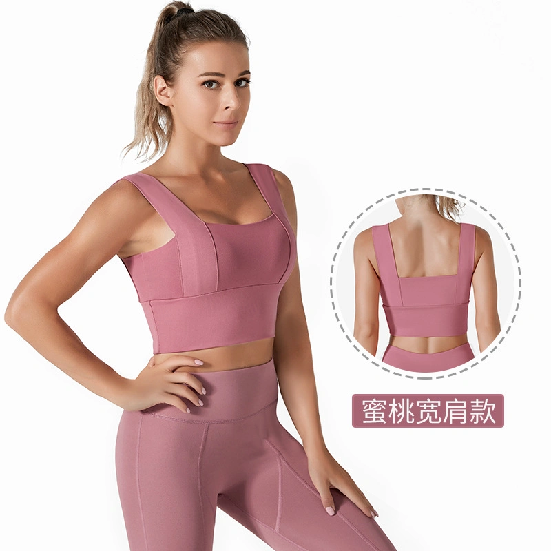 Young Lady Girl Fashion Wholesale Custom High Quality Breathable Soft Fitness Running Track Sports Yoga Wear Tank Tops with Bra