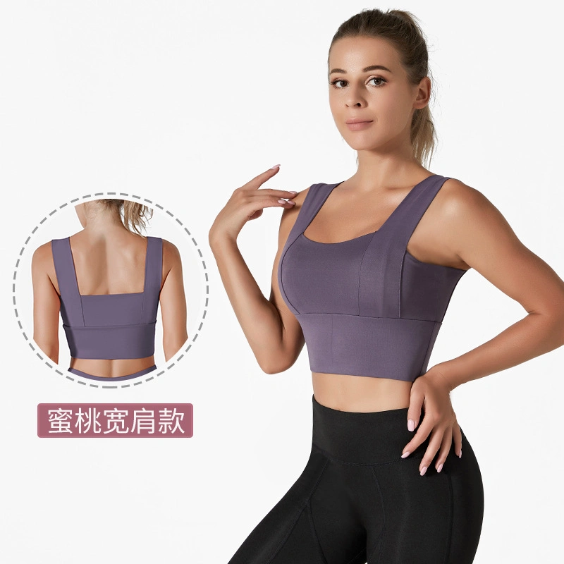 Young Lady Girl Fashion Wholesale Custom High Quality Breathable Soft Fitness Running Track Sports Yoga Wear Tank Tops with Bra