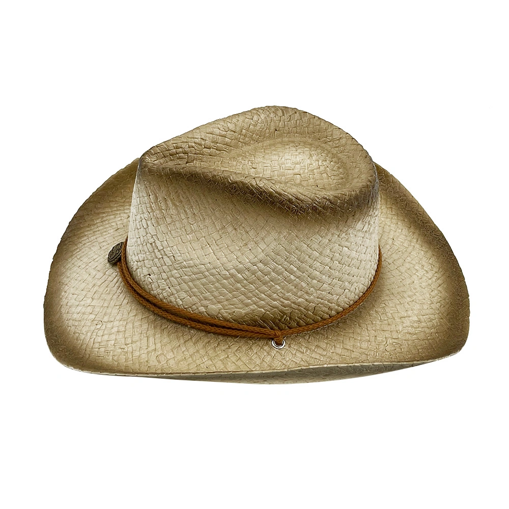 Factory Price Plain Dyed Unisex Hats Women Men Custom Printing Straw Raffia Cowboy Hat