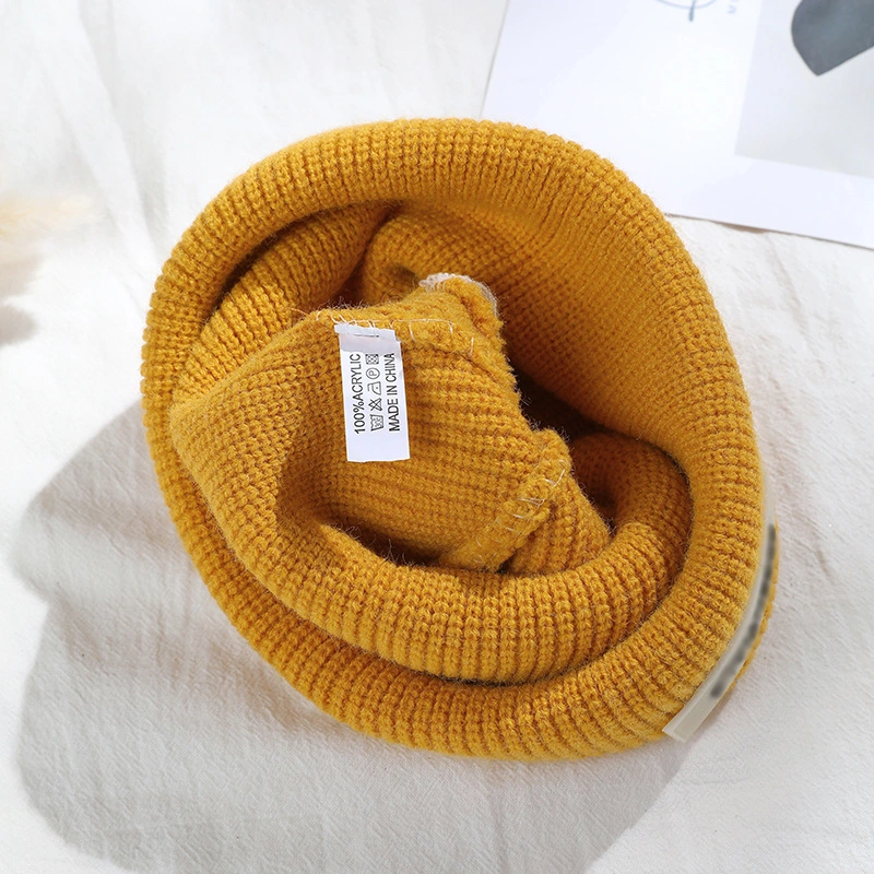 Wholesale Knitted Cap Label Hip-Hop Solid Color Cotton Cap Simple Ear Protection Cap Outdoor Warm Riding Cap Beanie Hats