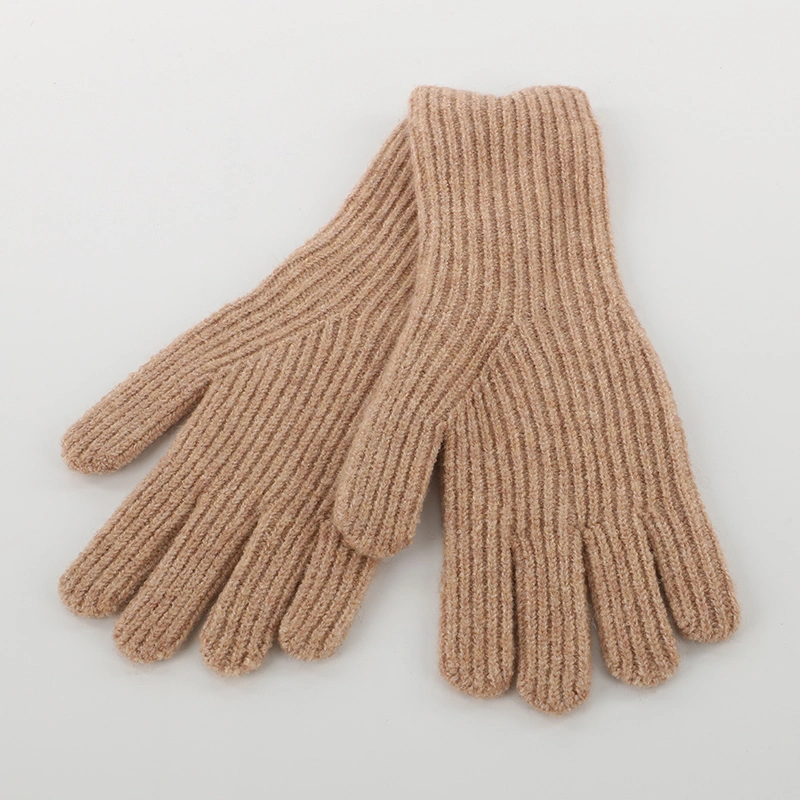 Men Women Recycled Polyester Winter Warm Full Finger Knitted Gloves