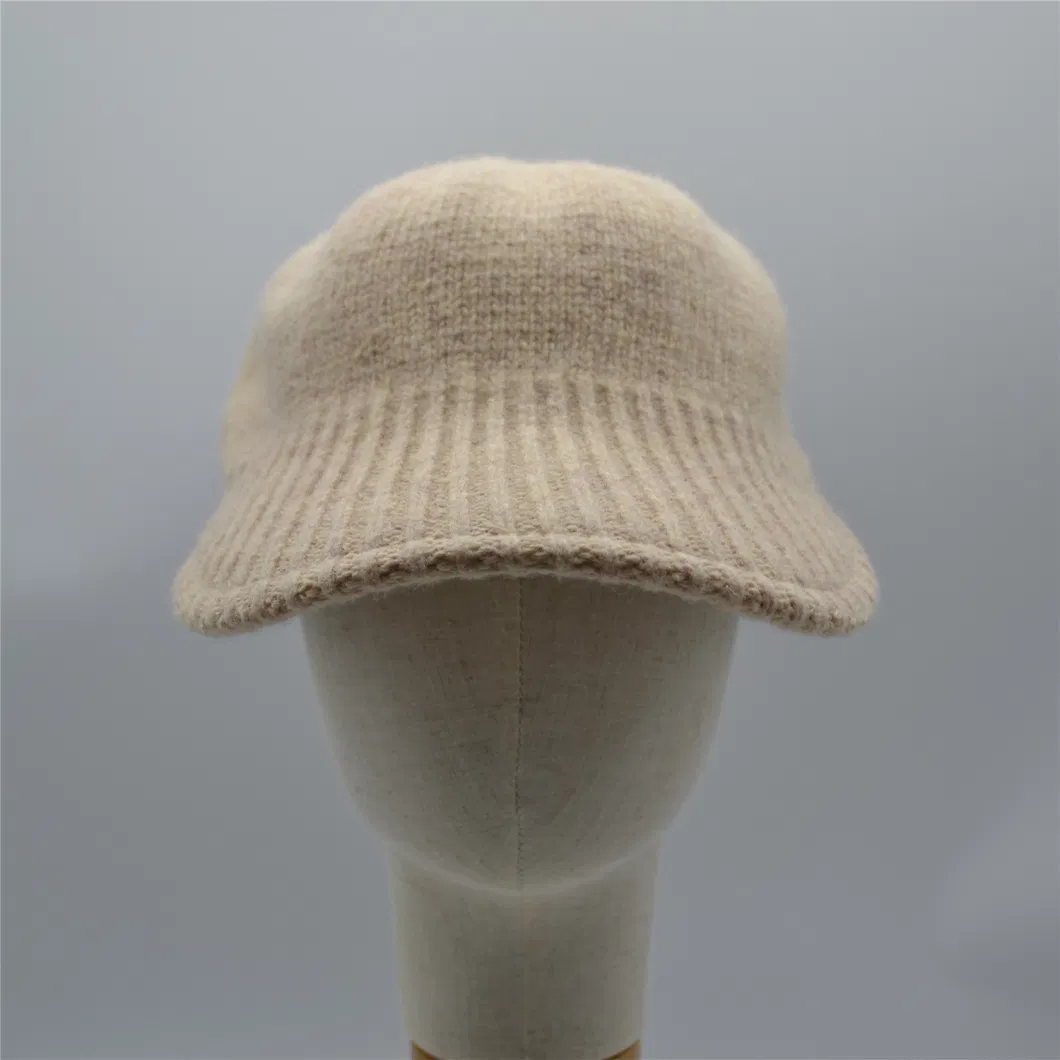 Custom Women Autumn Winter Simple Knitted Versatile Solid Color Sports Baseball Cap Blended Hat