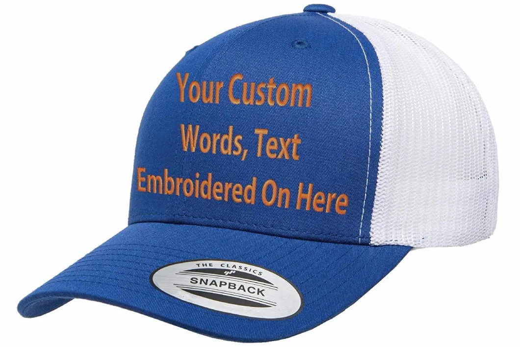 Wholesale Personalized Custom Embroidered Printing Text Logo Foam Cotton Baseball Curved Bill Snapback Trucker Mesh Cap