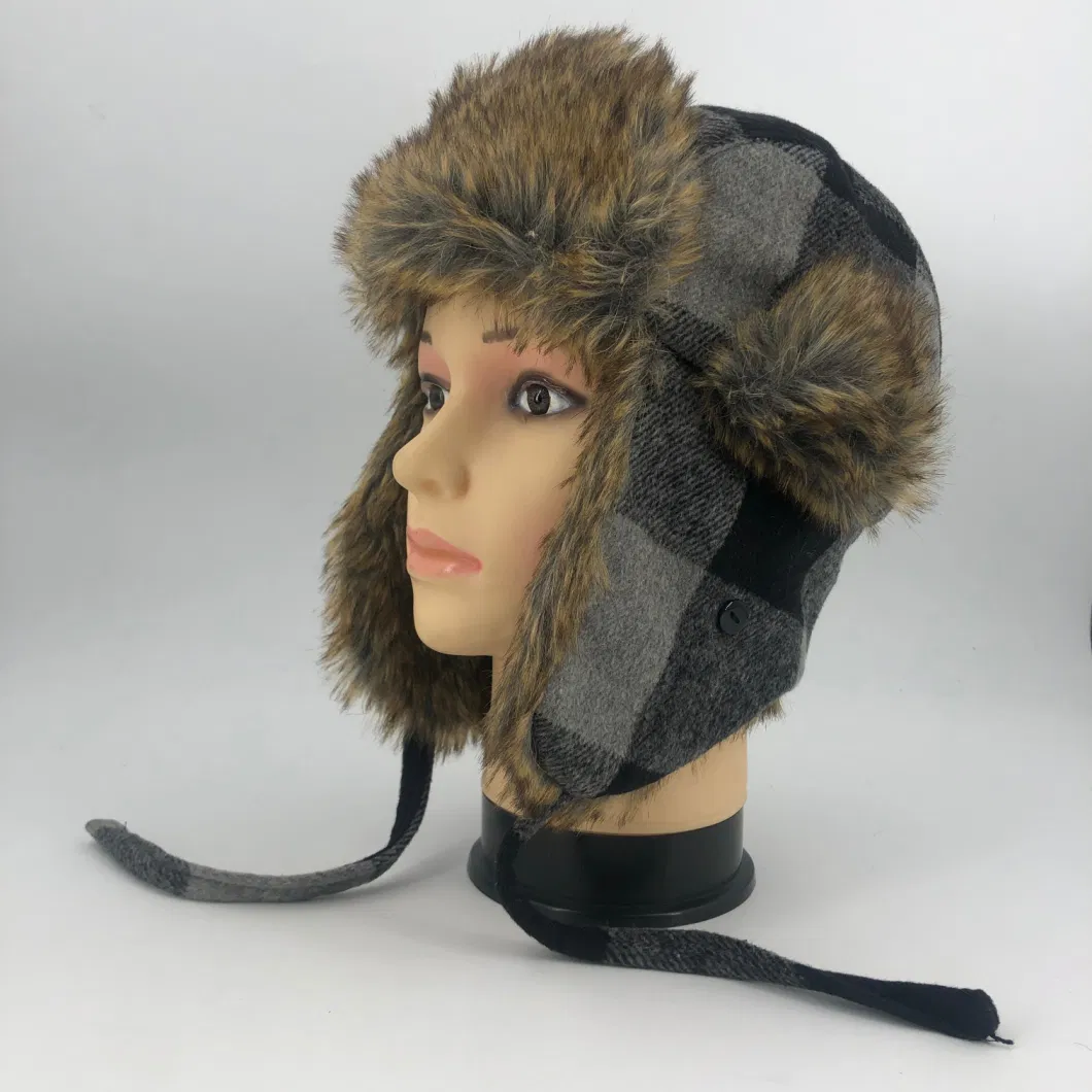 2022 Earflap Bomber Hats Caps Trapper Hat Trooper Faux Fur Earflap Snow Ski Hat Cap