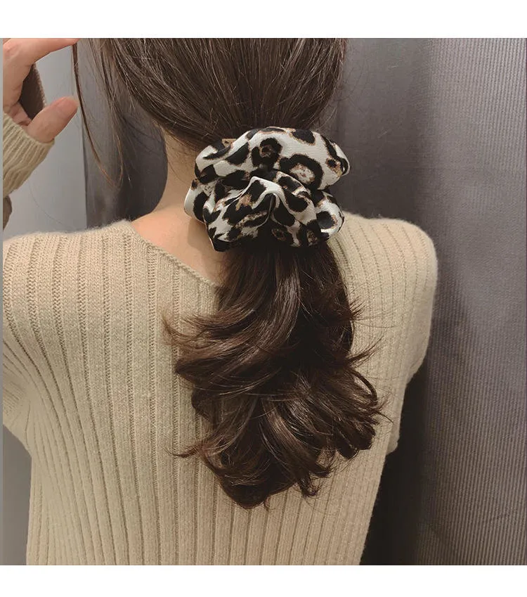 Soft Hair Accessories Women Bow Knot Scarf Scrunchies Elastic Hair Ties