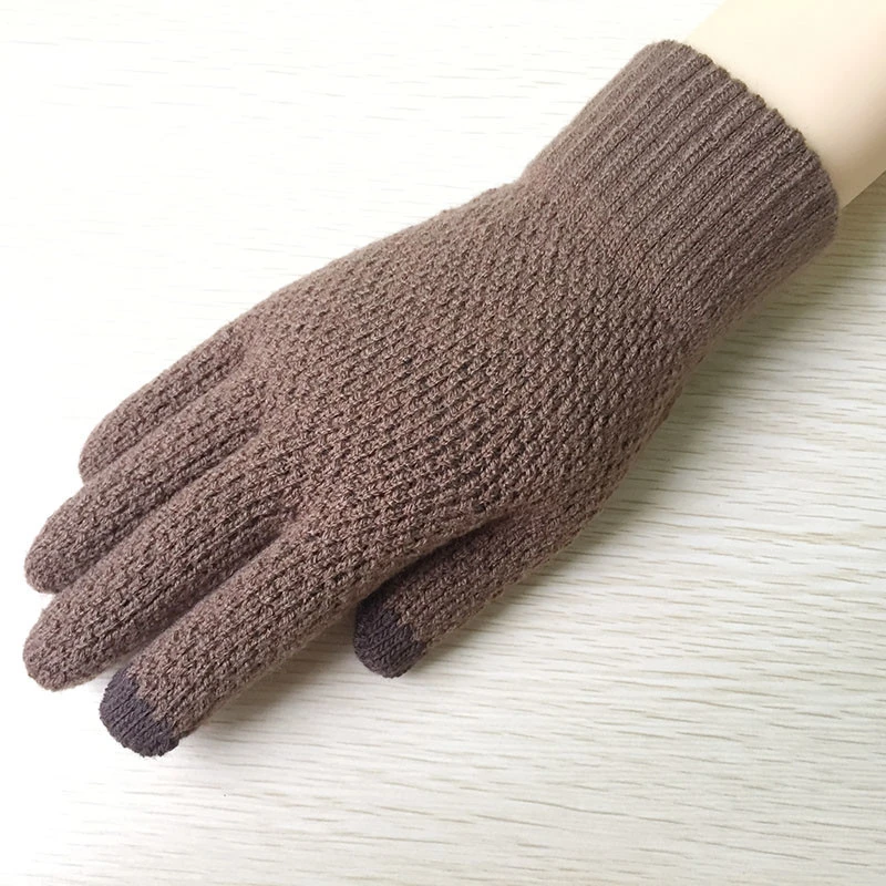 Cheap Winter Warm Knitted Thick Gloves Custom Logo Personalized Touchscreen Winter Gloves for Men