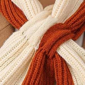 Contrast Color Women Men Unisex Knitted Winter Fashion Lady Warm Soft Scarf