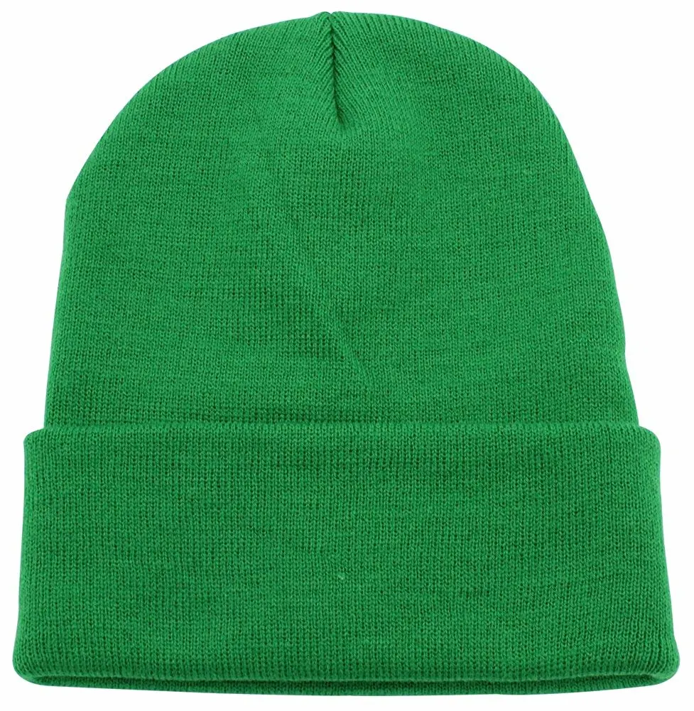 100% Acrylic Factory Wholesale Custom Unisex Cuffed Blank Plain Skull Knitted Adults Mans Beanie Hat