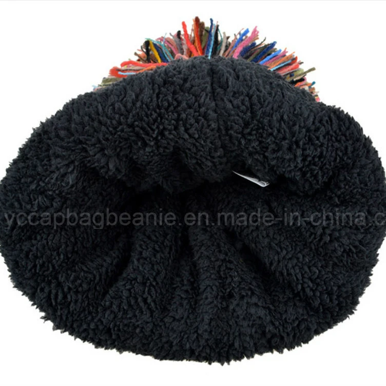 Fashion Multi Color Laides Knitted Pompom Warm Beanie Hat