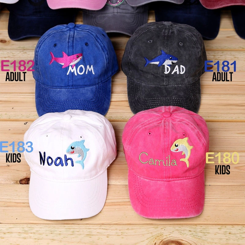 New Dad Hat Casual Sports Caps Personalized Family Shark Hat Monogram Custom Baseball Cap