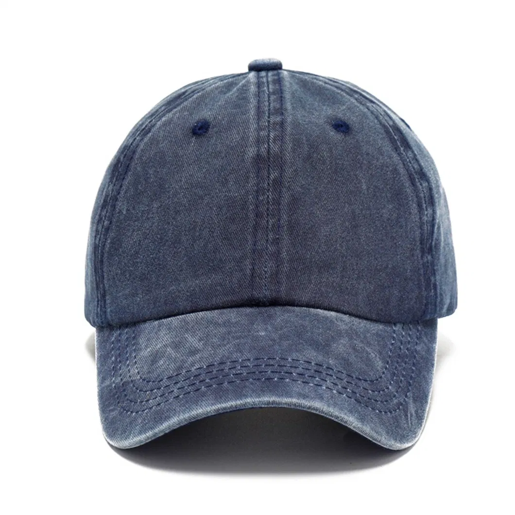 Wholesale Snapback Washed Cowboy Cap Custom Embroidered/Print Logo Soft Top Baseball Hat Design Personalized Customize Adjustable